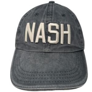 The Nash Collection Logo Baseball Cap Blue One Size Embroidered Washed Slideback